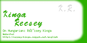 kinga recsey business card
